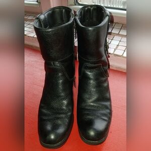 Women Sadie Black Casual Cuff Motorcycle Boots